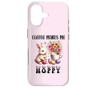Custodia per iPhone 17 Coffee Makes Me Hoppy Easter Cute Bunny Drinking Coffee Cup