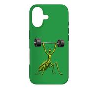 Custodia per iPhone 17 Comic Praying e Mantis Sollevamento Pesi Allenamento Design
