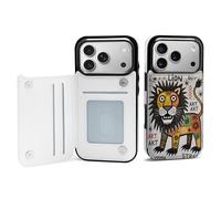 Custodia per iPhone 17 con porta carte di credito, design antiurto e caratteristiche protettive per l'uso quotidiano (iPhone 17 Pro, graffiti)