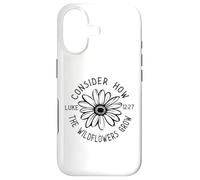 Custodia per iPhone 17 Considera come i fiori selvatici crescono Inspirational Luca 12:27