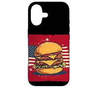 Custodia per iPhone 17 Cool America Burger Costume in colori patriottici
