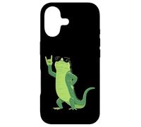 Custodia per iPhone 17 Cool Iguana Rock On Funny Rettile Amante Animale Grafica Mano
