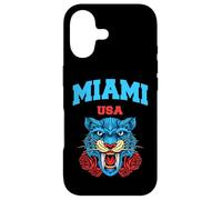 Custodia per iPhone 17 Cool Miami Beach with Floral Wild Tiger Illustration Graphic