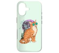 Custodia per iPhone 17 Cool Space Tiger Sunglasses Galaxy Lightning Tiger