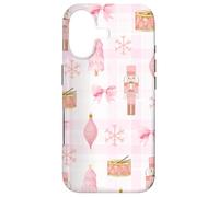 Custodia per iPhone 17 Coquette - Schiaccianoci con albero di Natale e neve, motivo scozzese