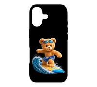 Custodia per iPhone 17 Coraggioso orsacchiotto cavalcando le onde tavola da surf Shapes Mania