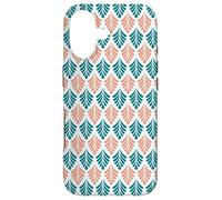 Custodia per iPhone 17 Coral Teal Orange Leaves Petal Vintage Botanical Pattern