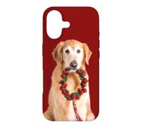 Custodia per iPhone 17 Corona d'Avvento natalizia per cani Golden Retriever