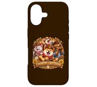 Custodia per iPhone 17 Country& Western Capybara Shiba-Inu con chitarra Musica