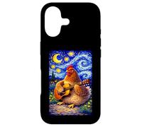 Custodia per iPhone 17 Cozy Chicken Playing Guitar Whimsical Art Music Farmer Hen