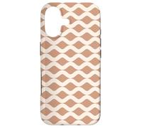 Custodia per iPhone 17 Cream Beige Brown Geometric Wavy Rounded Line Pattern