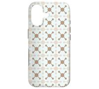 Custodia per iPhone 17 Cream Mauve Crosses Dots Atom Molecule Geometry Pattern