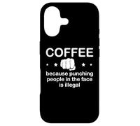 Custodia per iPhone 17 Cup Coffee Because Punching People in the Face is Illegal