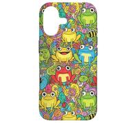 Custodia per iPhone 17 Custodia anime Frog Garden Doodle per i fan dello stile