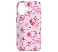 Custodia per iPhone 17 Cute Axolotl Cherry Pattern For Girls Women Pink Strawberry