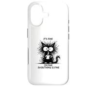 Custodia per iPhone 17 Cute Black Cat It's Fine I'm Fine Everything Is Fine Funny