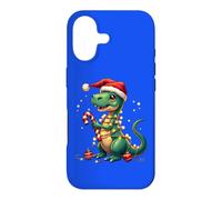 Custodia per iPhone 17 Cute Christmas T-Rex Shirt Dinosaur Lights & Candy Cane