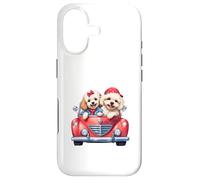 Custodia per iPhone 17 Cute Cockapoo Doodle Dogs in Red Car Heart Valentines Day
