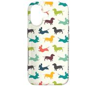 Custodia per iPhone 17 Cute Funny Jumping Multicolor Dachshund Lover Pattern