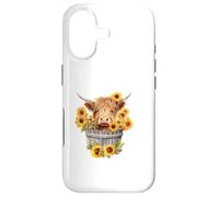 Custodia per iPhone 17 Cute Highland cow with sunflowers country Heifer Farm Farmer