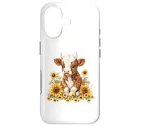 Custodia per iPhone 17 Cute Highland cow with sunflowers country Heifer Farm Farmer