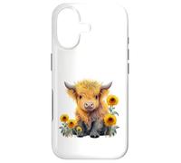 Custodia per iPhone 17 Cute Highland cow with sunflowers country Heifer Farm Farmer