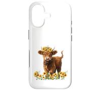 Custodia per iPhone 17 Cute Highland cow with sunflowers country Heifer Farm Farmer
