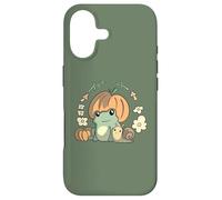 Custodia per iPhone 17 Cute Kawaii Fall Cottagecore Aesthetic Frog With Pumpkin