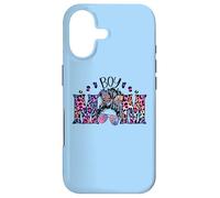 Custodia per iPhone 17 Cute Messy Bun Graphic Purple Leopard Mama For Blue Boy Mom