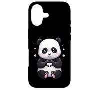 Custodia per iPhone 17 Cute Panda Holding Heart Hands Love Bear Artwork