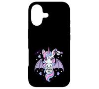 Custodia per iPhone 17 Cute Pastel Goth Unicorn With Bat Kawaii Creepy Aesthetic