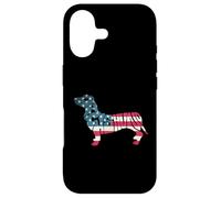 Custodia per iPhone 17 Dachshund American Flag 4th of July Funny Dog Lover