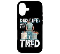 Custodia per iPhone 17 Dad Life Where The Tired Is Real Funny Dad Citazione Nuovo Padre