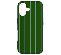 Custodia per iPhone 17 Dark Green and Blue Stripes Thin Vertical Lines Retro Style