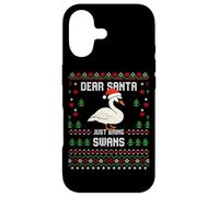 Custodia per iPhone 17 Dear Santa Swans - Maglione natalizio a forma di cigno