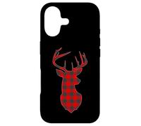 Custodia per iPhone 17 Deer Plaid Red Reindeer Buck Christmas Xmas