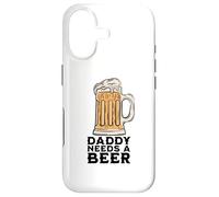 Custodia per iPhone 17 Design divertente con scritta "Daddy Needs A Beer", per amanti della birra, papà e uomini