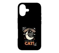 Custodia per iPhone 17 Dimentica le caramelle Dammi un gatto Moon Ghost Halloween