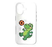 Custodia per iPhone 17 Dinosauro che gioca a calcio dinosauri per bambini