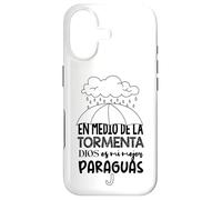 Custodia per iPhone 17 Dios es mi paraguas en medio de la tormenta