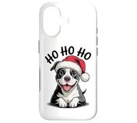 Custodia per iPhone 17 Divertente cappello da Babbo Natale con pitbull cane Ho Ho Ho Natale Pit Bull