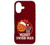 Custodia per iPhone 17 Divertente cappello da basket natalizio con scritta "Merry Swish mas"