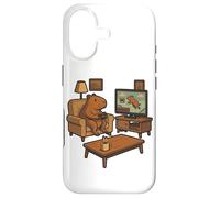 Custodia per iPhone 17 Divertente Capybara Gamer Meme Accogliente Animale Gioco Scherzo Retro Gioco
