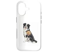 Custodia per iPhone 17 Divertente disegno del tatuaggio a forma di cuore con cane, scherzo, motivo: Border Collie Dad