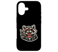 Custodia per iPhone 17 Divertente e fresco Raccoon Rock On Hand Sign Rockstar Tour Graphic
