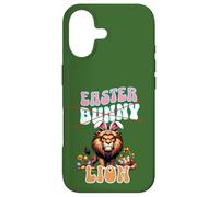 Custodia per iPhone 17 Divertente leone pasquale con orecchie da coniglio Pasqua