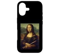 Custodia per iPhone 17 Divertente Mona Lisa Holding Drum Sticks Umorismo tamburo per batteristi