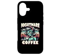 Custodia per iPhone 17 Divertente Nightmare Before Coffee Zombie Girl