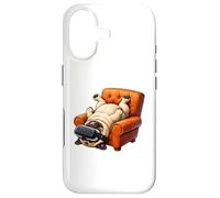 Custodia per iPhone 17 Divertente Pug VR Gaming Dog Art