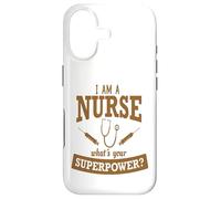 Custodia per iPhone 17 Divertente regalo per infermiere Superpower marrone pieno